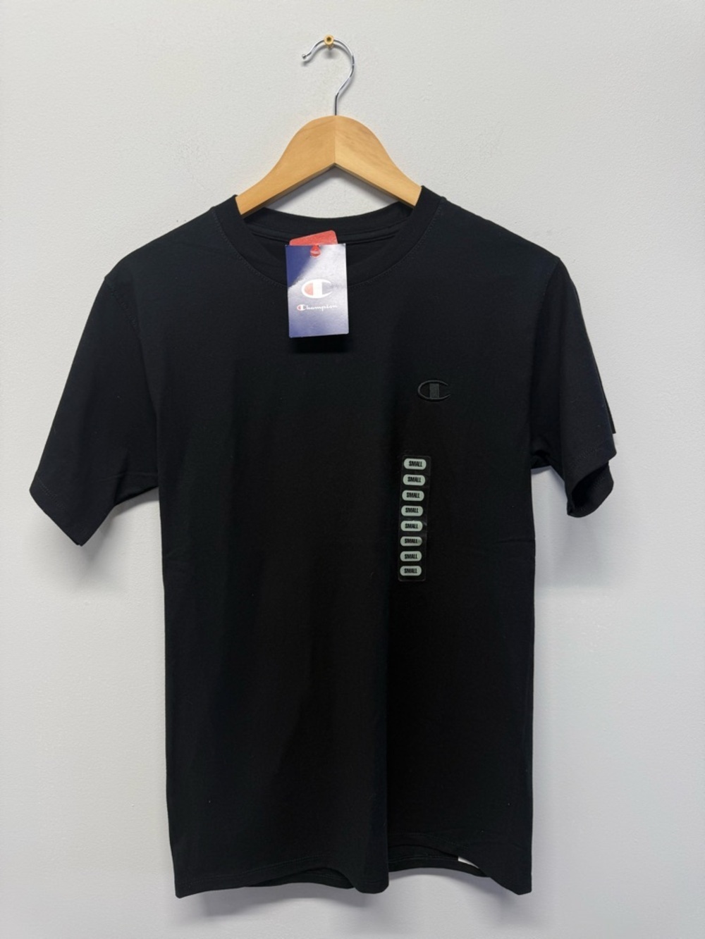 Champion Short Sleeve Crewneck Jersey Black Tee Men’s Small NWT